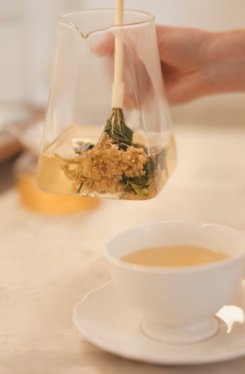 Golden Dawn citrus and herb tea bouquet — lemongrass and lemon peel